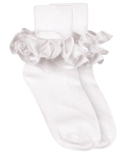 Jefferies Socks Misty Ruffle Lace Turn Cuff Socks 1 Pair