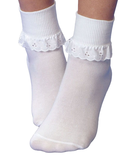 Jefferies Socks White Eyelet Lace Socks 1 Pair