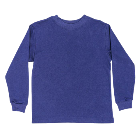 Navy Knit- Long Sleeve T-Shirt