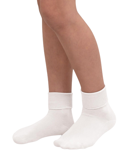 Jefferies Socks White Smooth Toe Turn Cuff Socks 1 Pair