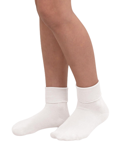 Jefferies Socks White Smooth Toe Turn Cuff Socks 1 Pair