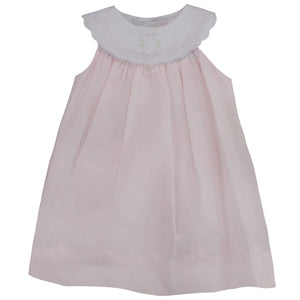 Sundress with Shadow Stitch Collar Pink