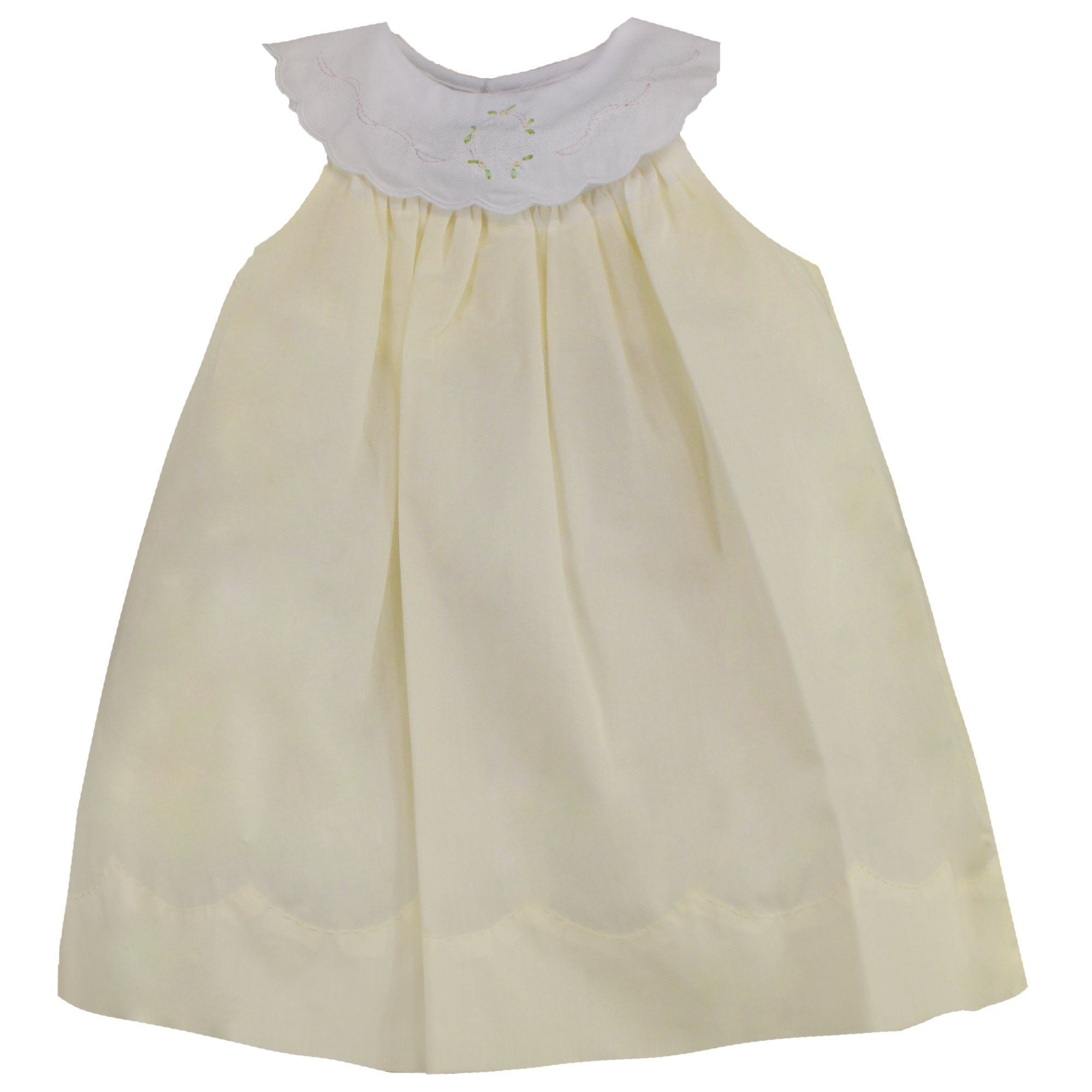 Sundress with Shadow Stitch Collar Yellow