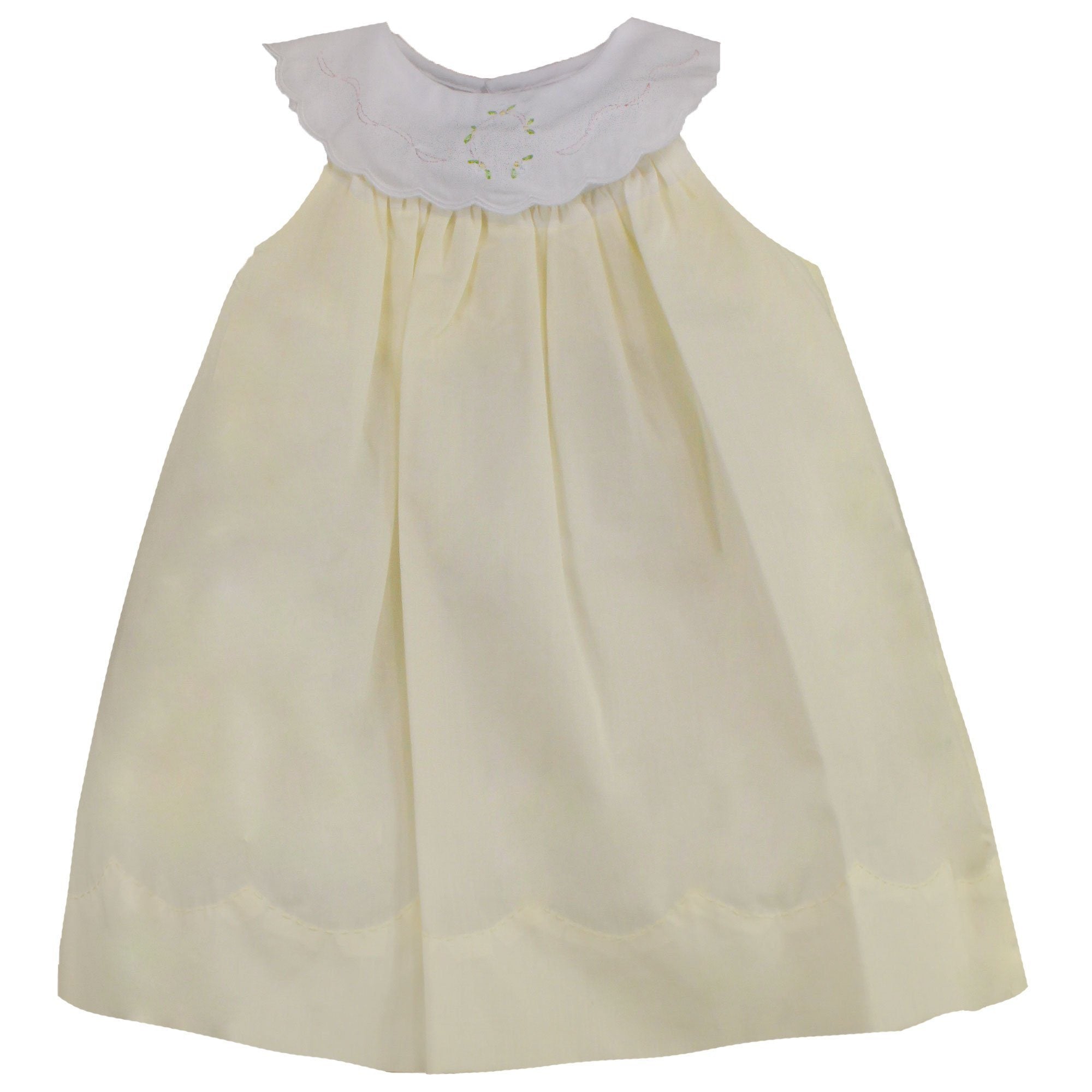 Sundress with Shadow Stitch Collar Yellow