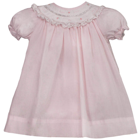 Bishop Lace Insert Dress Pink