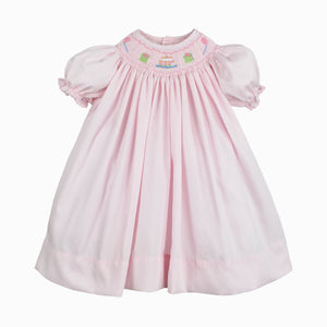 Pink Birthday Smocked Dress