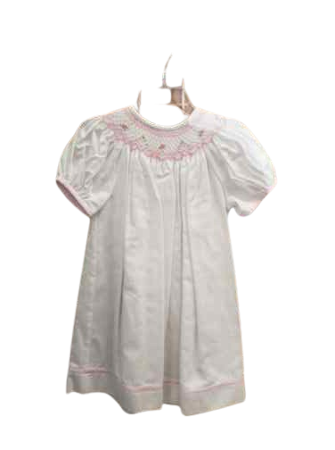Smocked White Bishop Dress