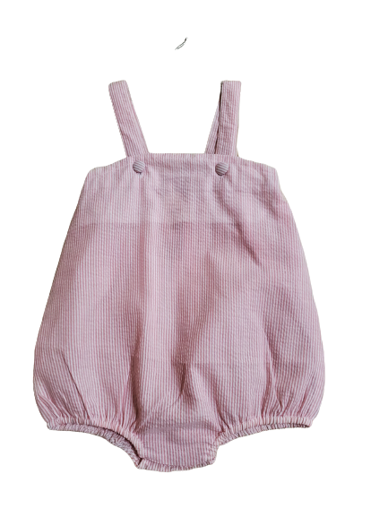 Pink Seersucker Sunsuit