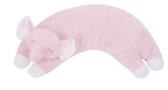 Curved Pillow, Pink Elephant