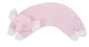 Curved Pillow, Pink Elephant