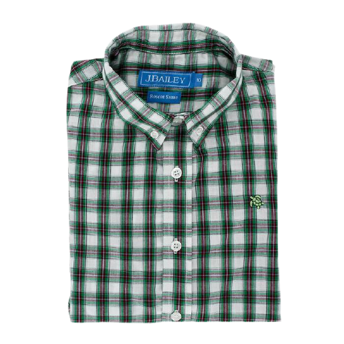 Roscoe Button Down Shirt- Evergreen Plaid
