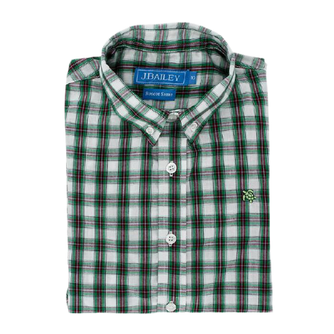Roscoe Button Down Shirt- Evergreen Plaid
