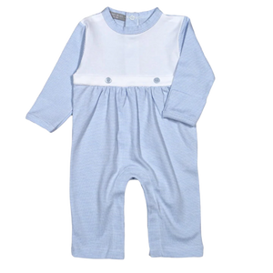 Blue Stripes Pima Bib Footie