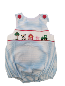 Farm Life Smocked Boys Bubble