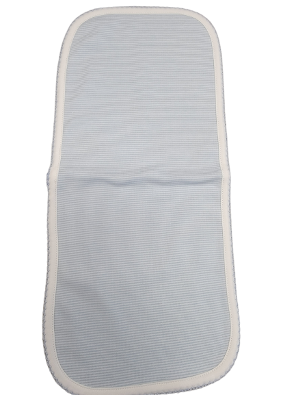 Blue Stripes Pima Burping Pad Blue Trim