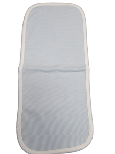 Blue Stripes Pima Burping Pad Blue Trim