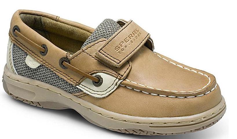 Sperry Kid's Bluefish Hook & Loop Boat Shoe - Linen/Oat