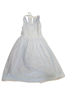Blue Toile Knife Pleat Dress