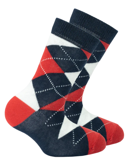 KIDS DENIM ARGYLE SOCKS