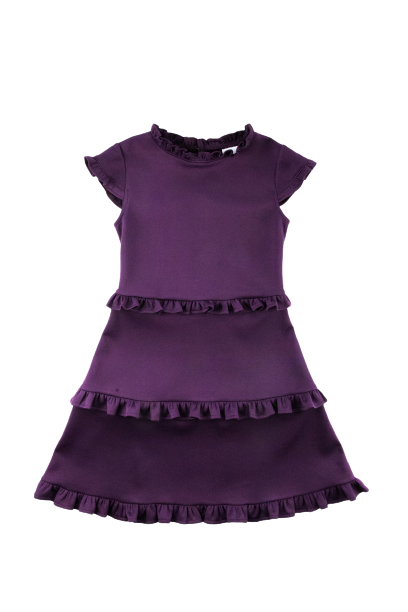 Knit Dress with Ruffles, Purple