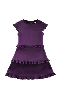 Knit Dress with Ruffles, Purple