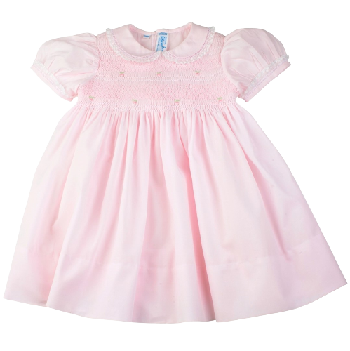 Girls Lacy Smocked Dress