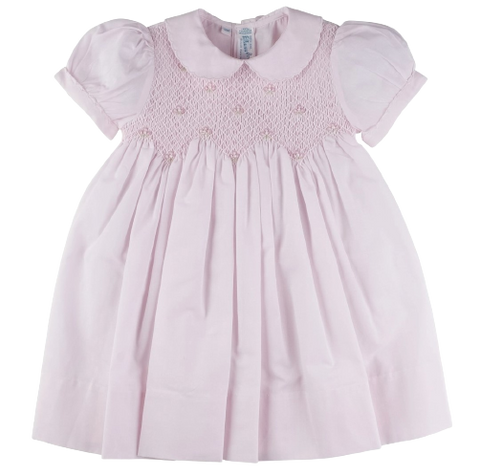 Scalloped Pearl Smocked Dress
