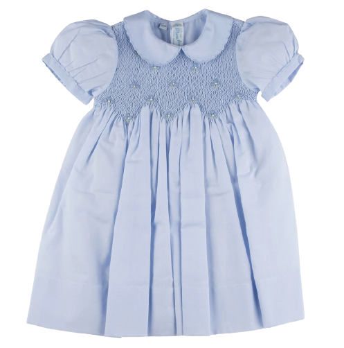 Scalloped Pearl Smocked Dress