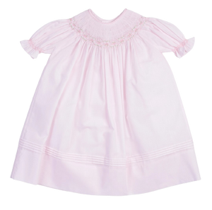 Girls Ruffle Sleeve Bishop Smocked Dress