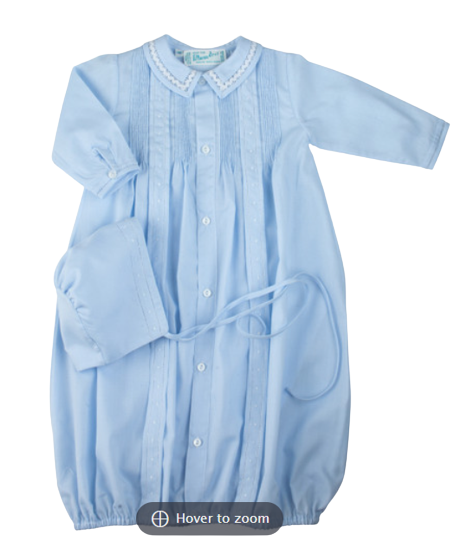 Boys Dot Take Me Home Gown and Hat - Blue/White