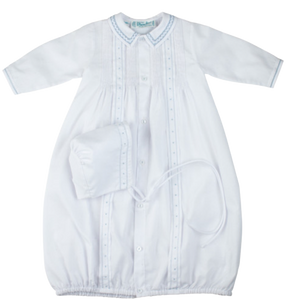 Boys Dot Take Me Home Gown and Hat - White/Blue