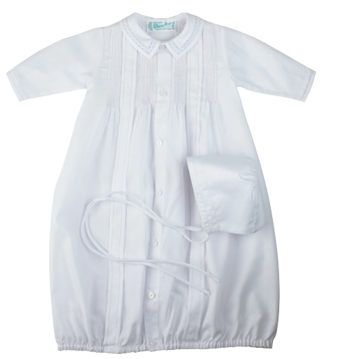 Boys Dot Take Me Home Gown and Hat - White