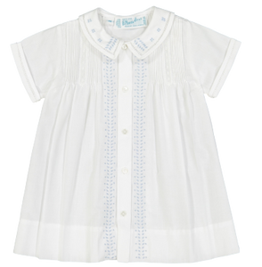 Boys Leaf Daygown, White