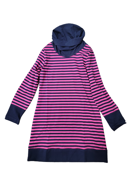 Stripe Knit Cowl Neck Dress