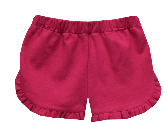 Hot Pink Knit Girls Ruffle Short