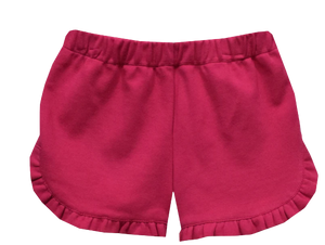 Hot Pink Knit Girls Ruffle Short