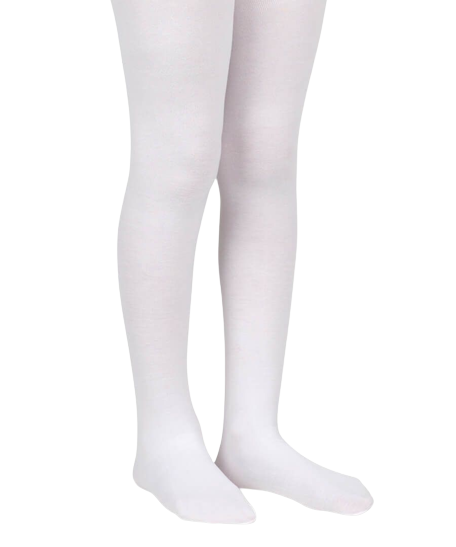 Jefferies Socks Smooth Toe Organic Cotton Tights - White