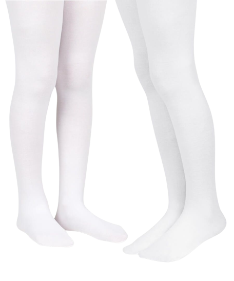 Jefferies Socks Classic Cotton Tights 2 Pair Pack - White