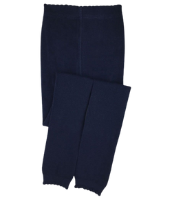 Jefferies Socks Scalloped Pima Cotton Footless Tights - Navy
