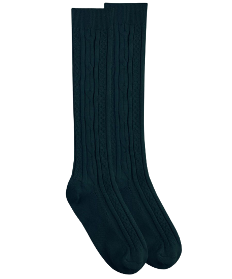 Jefferies Socks School Uniform Acrylic Cable Knee High Socks -Green