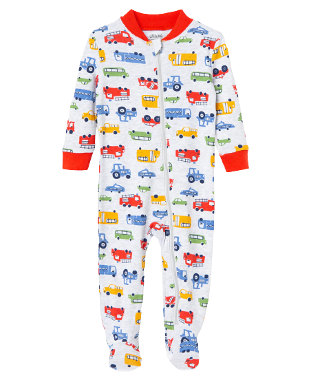 Transportation Zip Front Pajama