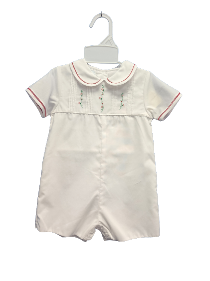 Boys Christmas Romper, White
