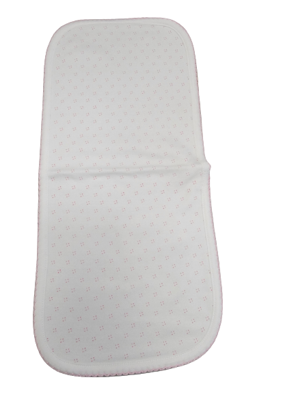 Pink Dots Pima Burping Pad Pink Trim