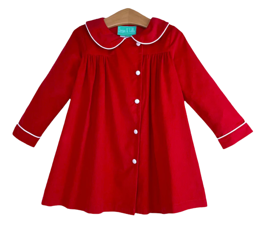 Polly Dress Red Corduroy