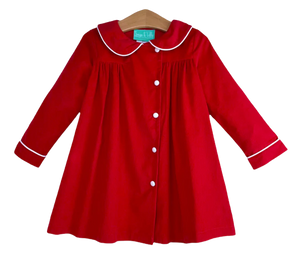 Polly Dress Red Corduroy