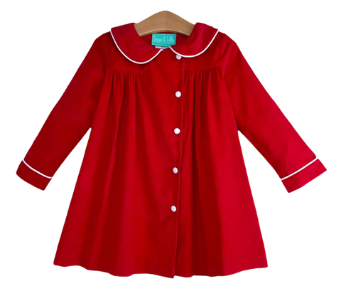 Polly Dress Red Corduroy