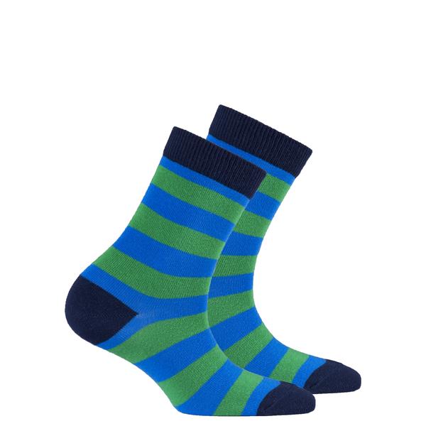 Socks n Socks Kid's Blue Grass Stripe Socks