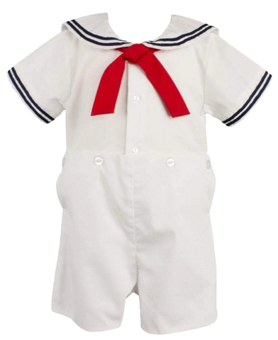 Classic Sailor Suit by Petit Ami White