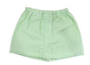 Mint Seersucker Shorts, Green