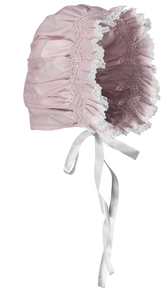 Girls Smocked Lace Bonnet, Pink